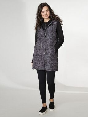 Leopard Print Hooded Puffer Vest